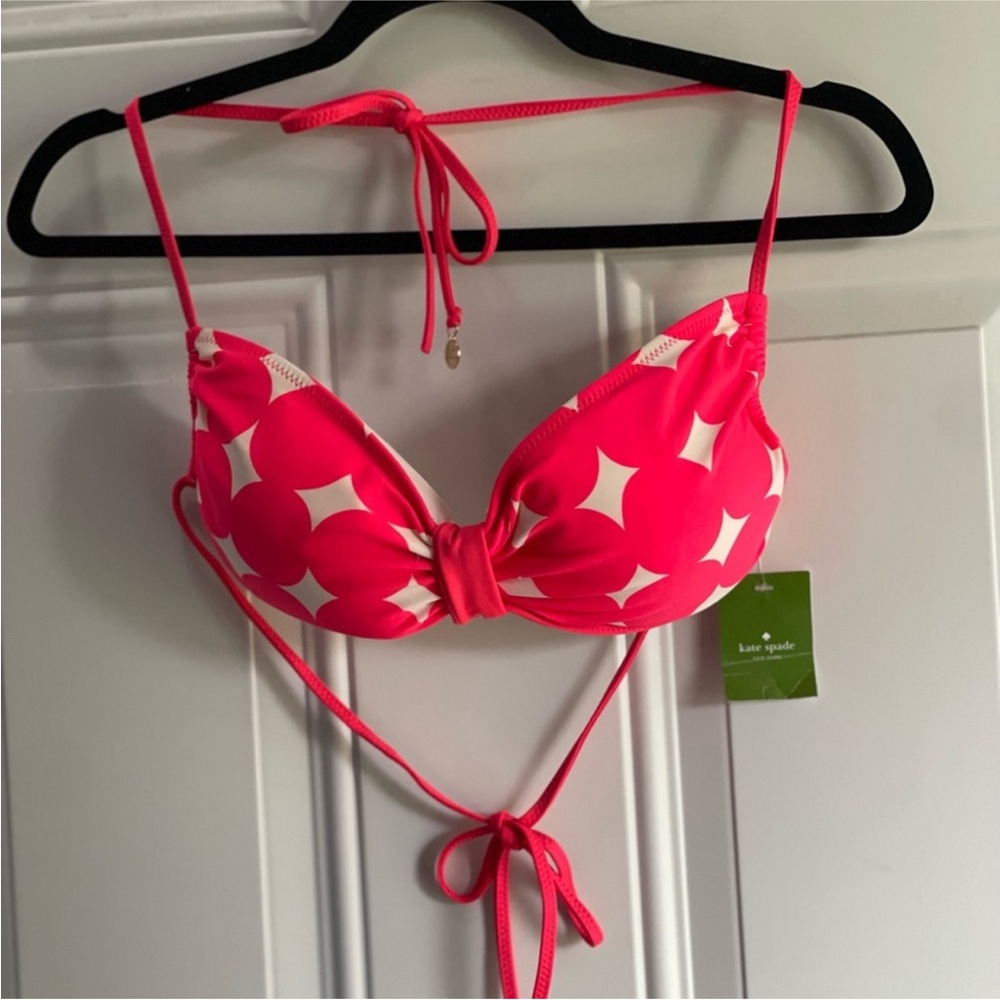 NWT RARE KATE SPADE Dive Right In Marmount Halter String Bikini Top In Geranium - Picture 17 of 17